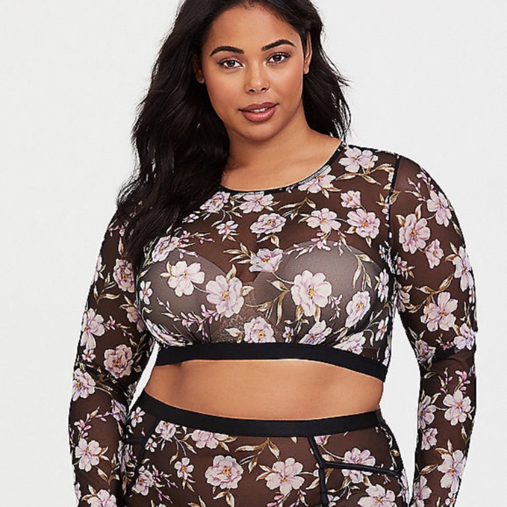 Torrid Floral Mesh Layering Bralette NWT